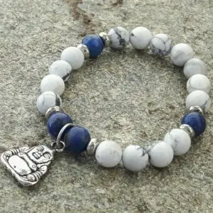 Bracelet en lapis lazuli et howlite