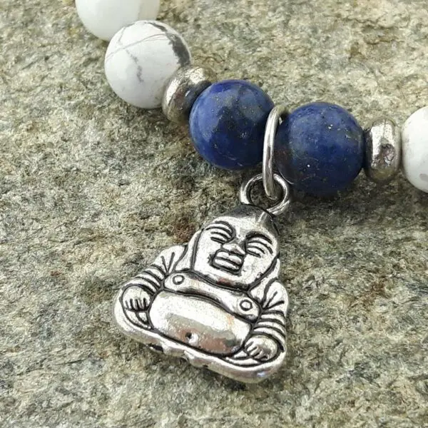 Bracelet en lapis lazuli et howlite