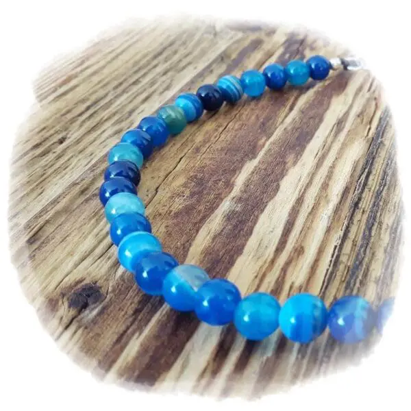 Collier en agate bleue OCÉANE