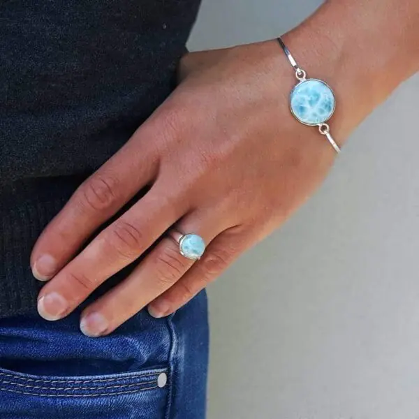 Bague larimar ajustable OCEAN