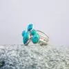 Bague anneaux multiples turquoise