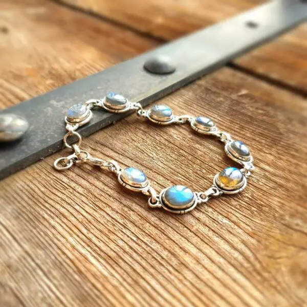 Bracelet labradorite argent réglable