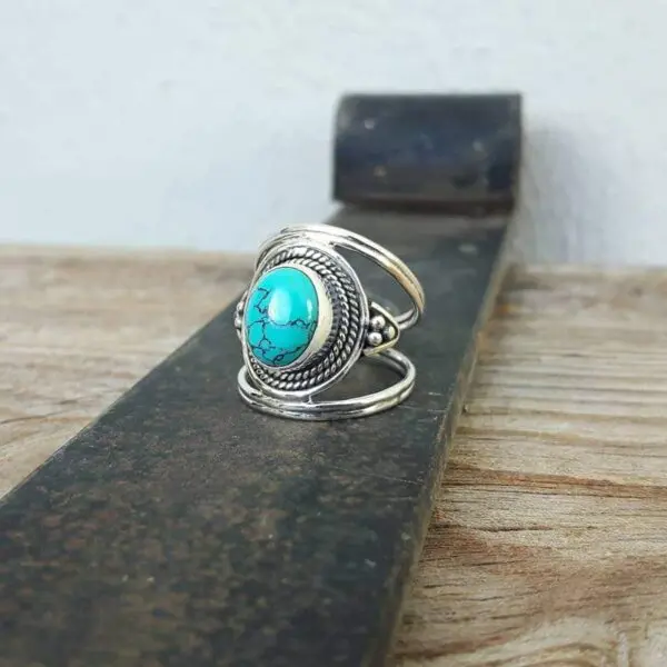 Bague ethnique turquoise