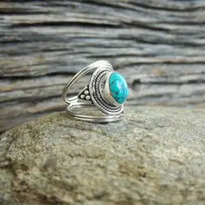 Bague ethnique turquoise