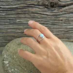 Bague fine en larimar