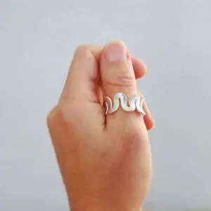 Bague en argent martelé ONDULATION