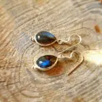 Boucles d'oreilles labradorite gouttes