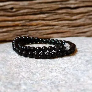 Bracelet wrap homme onyx