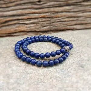 Bracelet homme wrap lapis lazuli