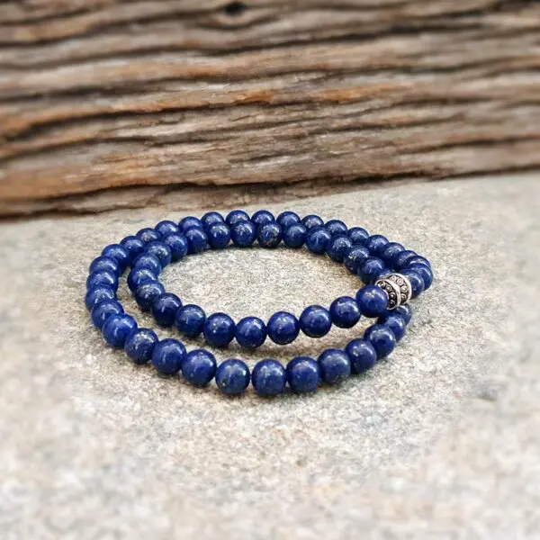 Bracelet homme wrap lapis lazuli