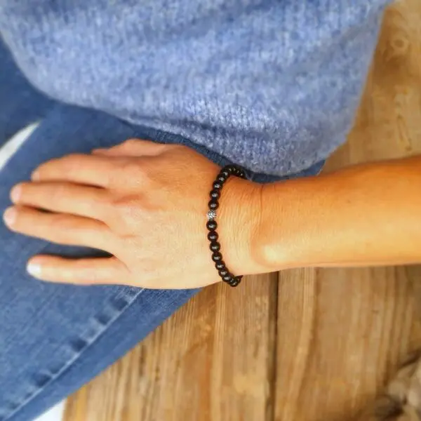 Bracelet en onyx noir