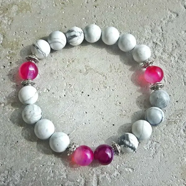 Bracelet en howlite et agate