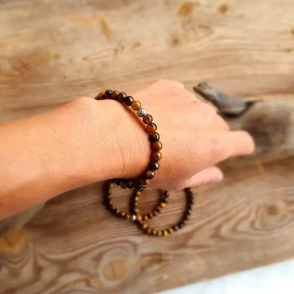 Bracelet mala en oeil de tigre