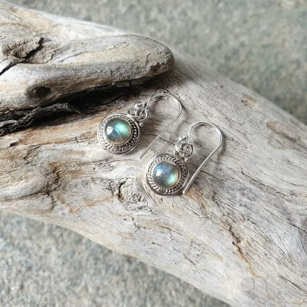 Boucles d'oreilles labradorite argent