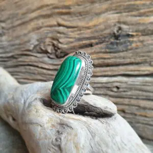 Bague malachite ethnique