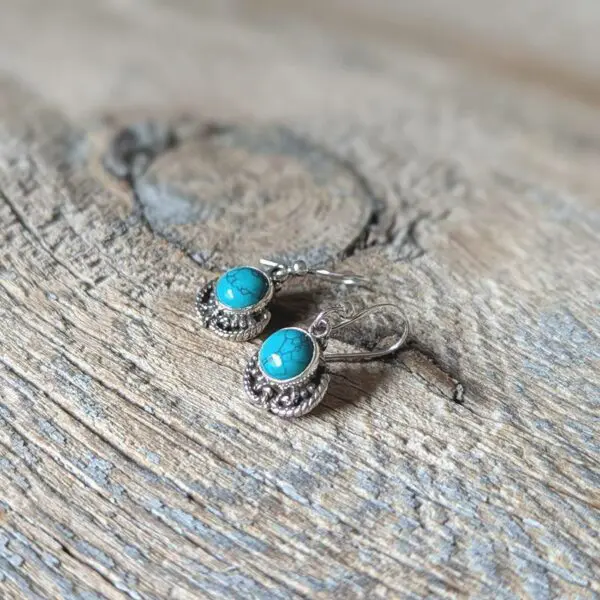 Boucles d'oreilles ethniques en turquoise