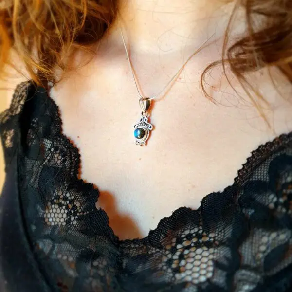 Petit pendentif labradorite argent