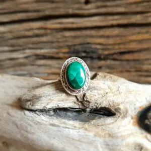 Bague malachite argent