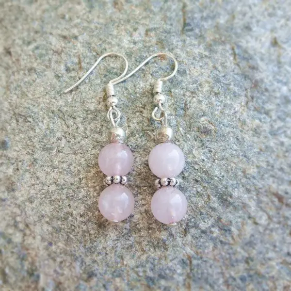 Boucles d'oreilles en quartz rose