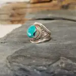 Bijoux avec pierres - bague en turquoise du Népal