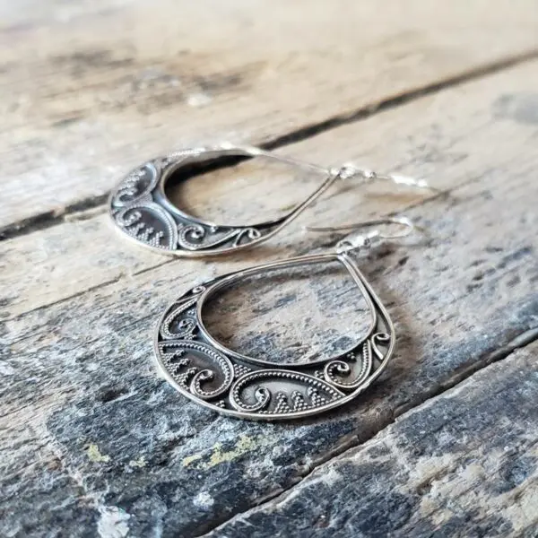 Boucles d'oreilles ethniques argent