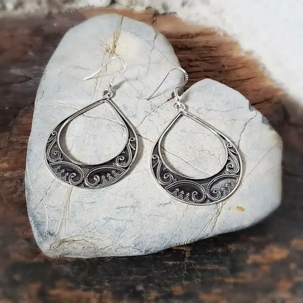 Boucles d'oreilles ethniques argent