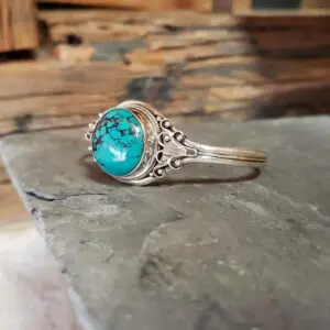 Jonc turquoise argent COURAGE