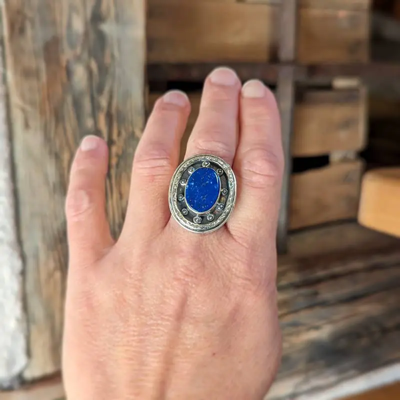 Bague lapis lazuli gouvernail