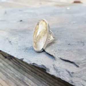 Bague en quartz rutile doré