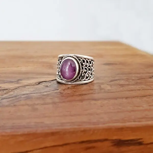 Bague rubis indien argent