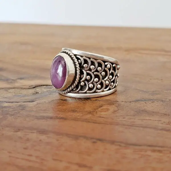 Bague rubis indien argent