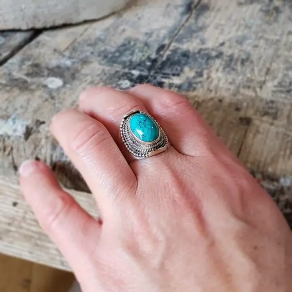 Bague turquoise argent OM