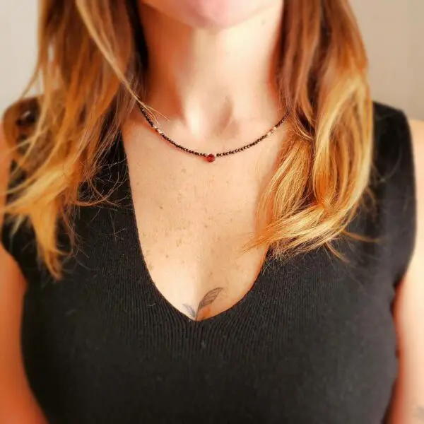 Collier onyx et grenat SAMARKANDE