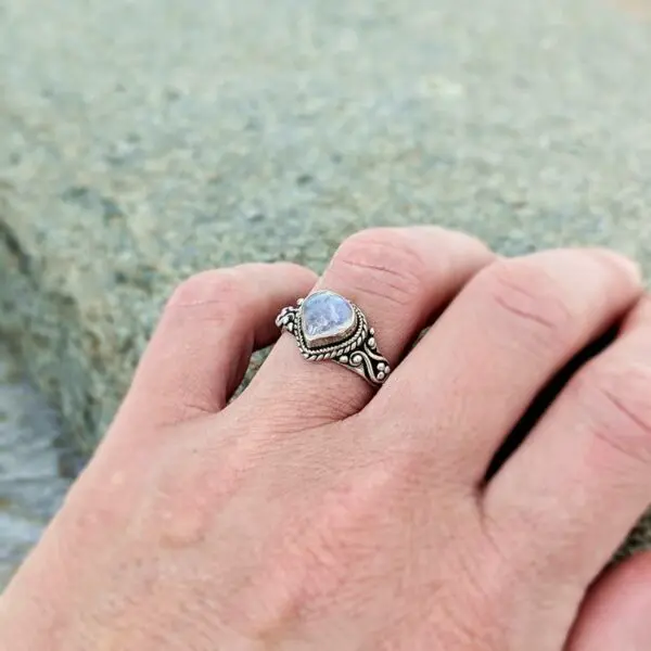 Bague pierre de lune argent BOHÈME