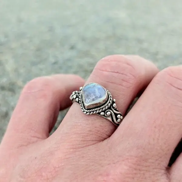 Bague pierre de lune argent BOHÈME