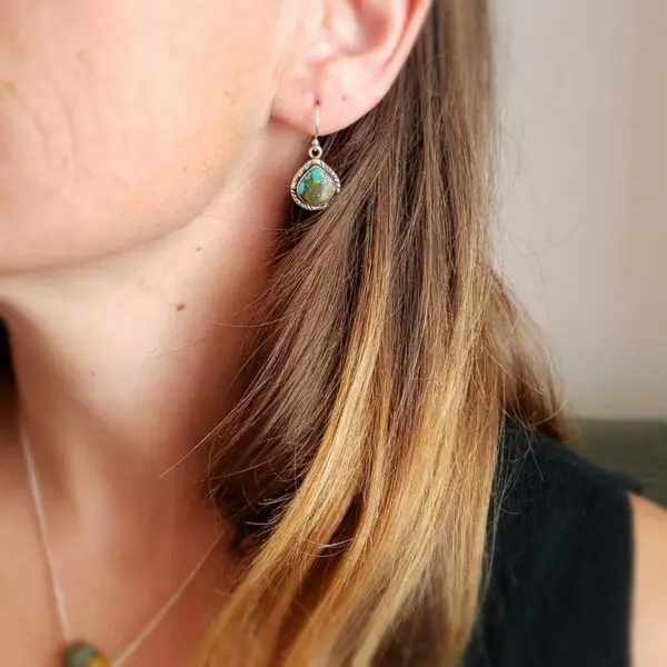 Boucles d'oreilles turquoise véritable Ko Ko