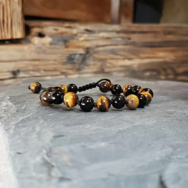 Bracelet onyx et oeil de tigre KORE