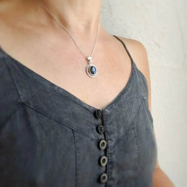 Pendentif labradorite argent PROTECTION