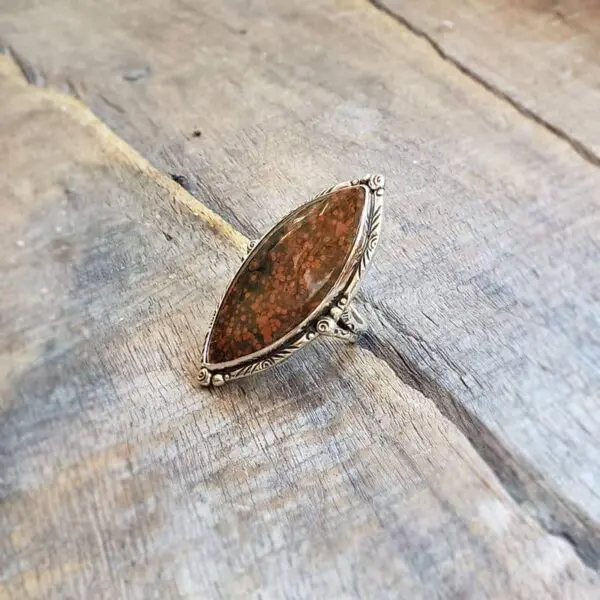 Bague en jaspe unakite