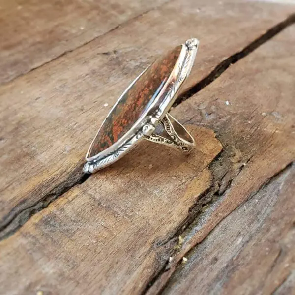 Bague en jaspe unakite