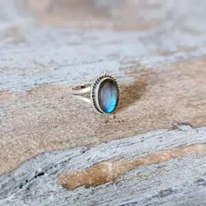 Bague labradorite cabochon