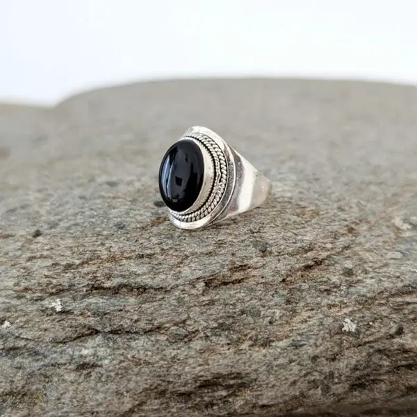 Bague onyx argent