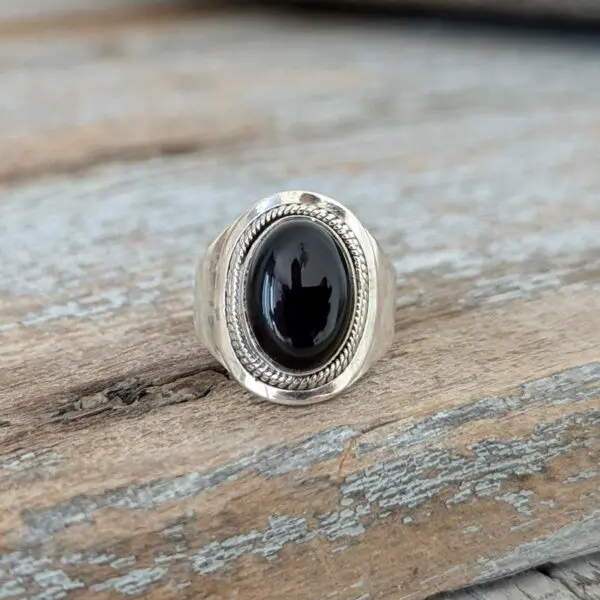 Bague onyx argent