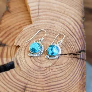 Boucles d'oreilles argent et turquoise