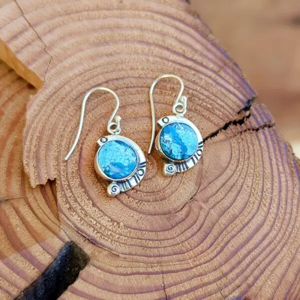 Boucles d'oreilles argent et turquoise