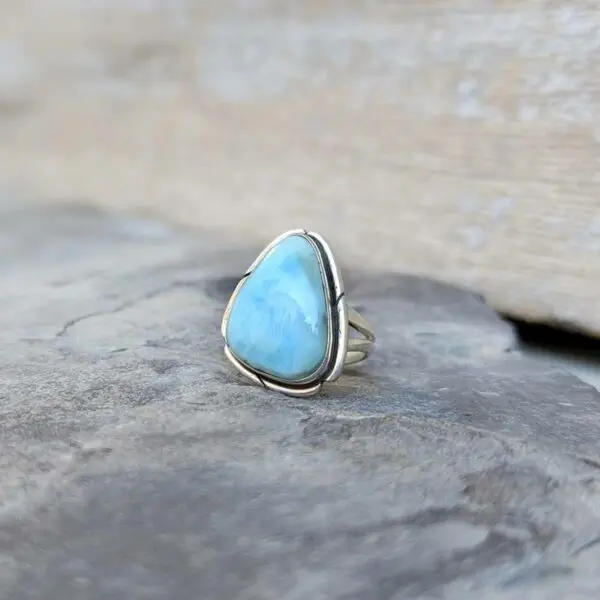 Bague larimar argent ajustable