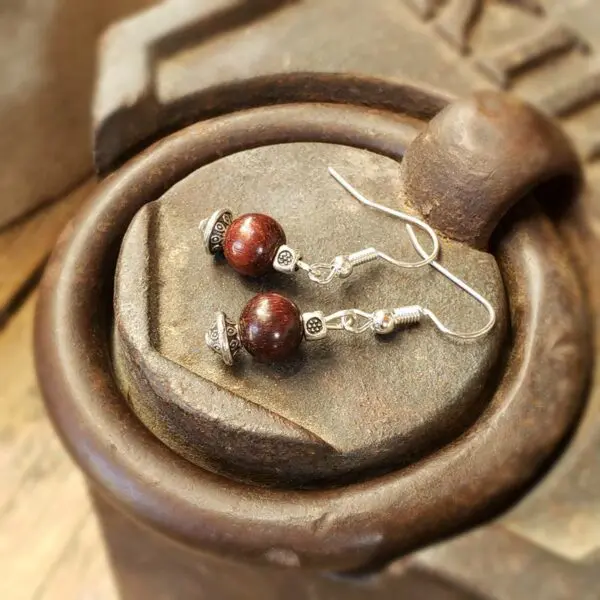 Boucles d'oreilles en bois de rose