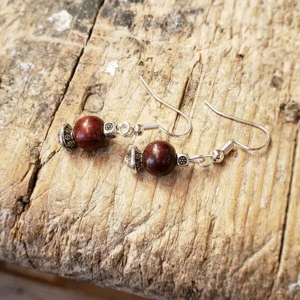 Boucles d'oreilles en bois de rose