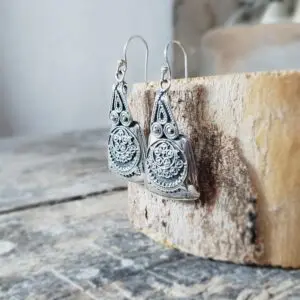 Boucles d'oreilles ethniques chic argent