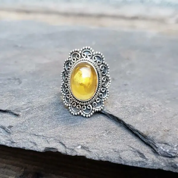 Bague citrine argent